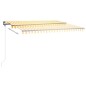 Tenda da Sole Retrattile Manuale LED 400x350 cm Gialla Bianca