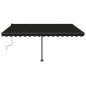 vidaXL Tenda da Sole Retrattile Manuale con LED 400x350 cm Antracite