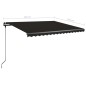 vidaXL Tenda da Sole Retrattile Manuale con LED 400x350 cm Antracite