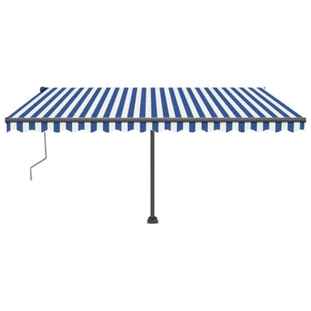 Tenda Automatica con Sensore Vento e LED 400x350 cm Blu Bianca
