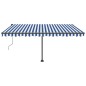 Tenda Automatica con Sensore Vento e LED 400x350 cm Blu Bianca Tenda Automatica con Sensore Vento e LED 400x350 cm Blu Bianca
