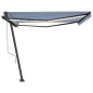 Tenda Automatica con Sensore Vento e LED 400x350 cm Blu Bianca Tenda Automatica con Sensore Vento e LED 400x350 cm Blu Bianca