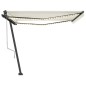 vidaXL Tenda Automatica con Sensore Vento e LED 400x350 cm Crema vidaXL Tenda Automatica con Sensore Vento e LED 400x350 cm Crema