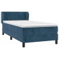 vidaXL Giroletto a Molle con Materasso Blu Scuro 100x200 cm in Velluto