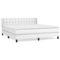 vidaXL Giroletto a Molle con Materasso Bianco 160x200 cm in Similpelle