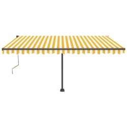vidaXL Tenda Automatica Sensore Vento e LED 400x350 cm Gialla Bianca