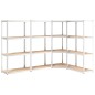 vidaXL Scaffali a 4 Ripiani 4 pz Argento Acciaio e Legno Multistrato vidaXL Scaffali a 4 Ripiani 4 pz Argento Acciaio e Legno Multistrato