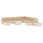 vidaXL Set Divani da Giardino su Pallet 12 pz con Cuscini Legno Abete vidaXL Set Divani da Giardino su Pallet 12 pz con Cuscini Legno Abete