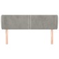 vidaXL Testiera ad Orecchio Grigio Chiaro 147x23x78/88 cm in Velluto vidaXL Testiera ad Orecchio Grigio Chiaro 147x23x78/88 cm in Velluto