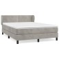 vidaXL Giroletto a Molle con Materasso Grigio Chiaro 140x200cm Velluto