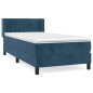 vidaXL Giroletto a Molle con Materasso Blu Scuro 100x200 cm in Velluto