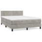 vidaXL Giroletto a Molle con Materasso Grigio Chiaro 140x200cm Velluto