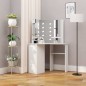 Toeletta Tavolino da Trucco ad Angolo con Luce LED Bianco Toeletta Tavolino da Trucco ad Angolo con Luce LED Bianco