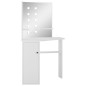 Toeletta Tavolino da Trucco ad Angolo con Luce LED Bianco Toeletta Tavolino da Trucco ad Angolo con Luce LED Bianco
