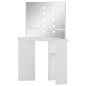 Toeletta Tavolino da Trucco ad Angolo con Luce LED Bianco Toeletta Tavolino da Trucco ad Angolo con Luce LED Bianco