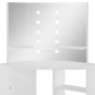 Toeletta Tavolino da Trucco ad Angolo con Luce LED Bianco Toeletta Tavolino da Trucco ad Angolo con Luce LED Bianco