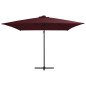 Ombrellone a Sbalzo con LED Rosso Bordò 250x250 cm Ombrellone a Sbalzo con LED Rosso Bordò 250x250 cm