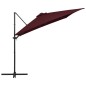 Ombrellone a Sbalzo con LED Rosso Bordò 250x250 cm Ombrellone a Sbalzo con LED Rosso Bordò 250x250 cm
