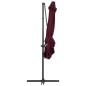 Ombrellone a Sbalzo con LED Rosso Bordò 250x250 cm Ombrellone a Sbalzo con LED Rosso Bordò 250x250 cm