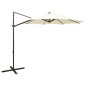 Ombrellone a Sbalzo con Palo e Luci a LED Sabbia 300 cm Ombrellone a Sbalzo con Palo e Luci a LED Sabbia 300 cm