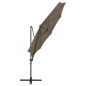 vidaXL Ombrellone a Sbalzo con Palo e Luci a LED Tortora 300 cm vidaXL Ombrellone a Sbalzo con Palo e Luci a LED Tortora 300 cm