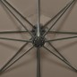 vidaXL Ombrellone a Sbalzo con Palo e Luci a LED Tortora 300 cm vidaXL Ombrellone a Sbalzo con Palo e Luci a LED Tortora 300 cm