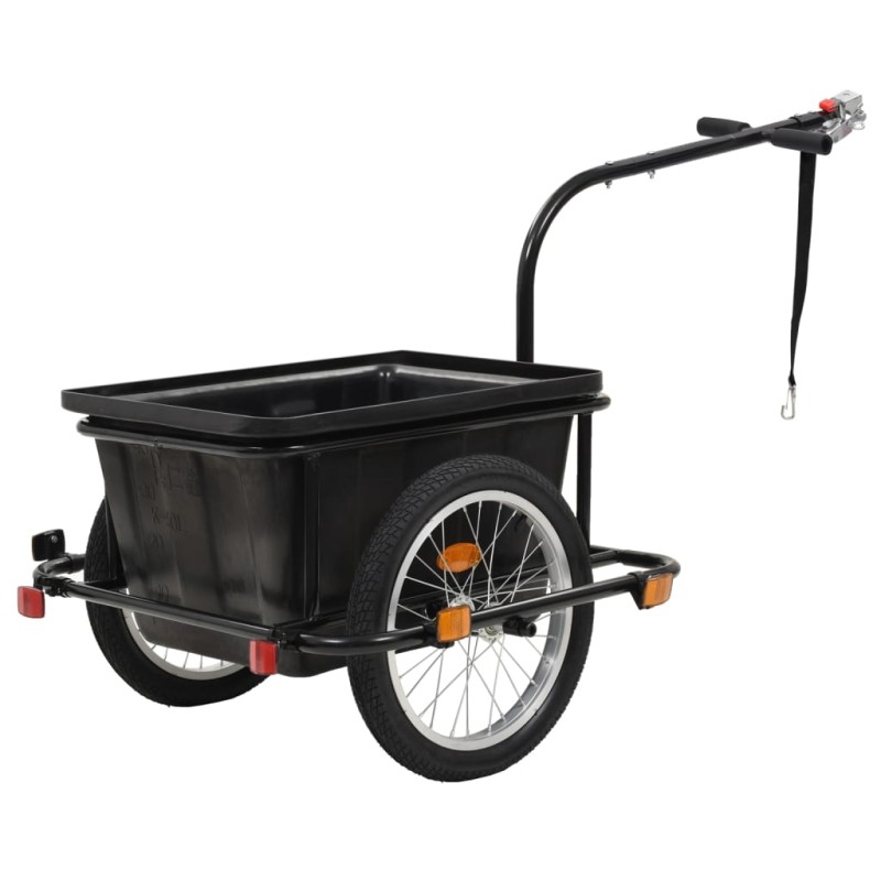 vidaXL Rimorchio Bicicletta per Trasporto Merci Nero 50 L vidaXL Rimorchio Bicicletta per Trasporto Merci Nero 50 L