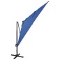 Ombrellone a Sbalzo con Palo e Luci a LED Azzurro 300 cm Ombrellone a Sbalzo con Palo e Luci a LED Azzurro 300 cm