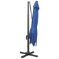 Ombrellone a Sbalzo con Palo e Luci a LED Azzurro 300 cm Ombrellone a Sbalzo con Palo e Luci a LED Azzurro 300 cm
