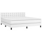 vidaXL Giroletto Molle con Materasso e LED Bianco 160x200cm Similpelle vidaXL Giroletto Molle con Materasso e LED Bianco 160x200cm Similpelle