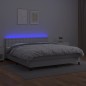 vidaXL Giroletto Molle con Materasso e LED Bianco 160x200cm Similpelle vidaXL Giroletto Molle con Materasso e LED Bianco 160x200cm Similpelle