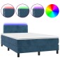 vidaXL Letto a Molle con Materasso e LED Blu Scuro 120x200cm vidaXL Letto a Molle con Materasso e LED Blu Scuro 120x200cm