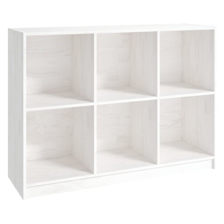 vidaXL Libreria Bianca 104x33x76 cm in Legno Massello di Pino