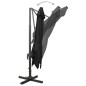 Ombrellone a Sbalzo con Palo e Luci a LED Nero 300 cm Ombrellone a Sbalzo con Palo e Luci a LED Nero 300 cm