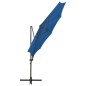Ombrellone a Sbalzo con Palo e Luci a LED Azzurro 300 cm Ombrellone a Sbalzo con Palo e Luci a LED Azzurro 300 cm