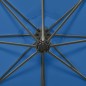 Ombrellone a Sbalzo con Palo e Luci a LED Azzurro 300 cm Ombrellone a Sbalzo con Palo e Luci a LED Azzurro 300 cm