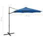Ombrellone a Sbalzo con Palo e Luci a LED Azzurro 300 cm Ombrellone a Sbalzo con Palo e Luci a LED Azzurro 300 cm