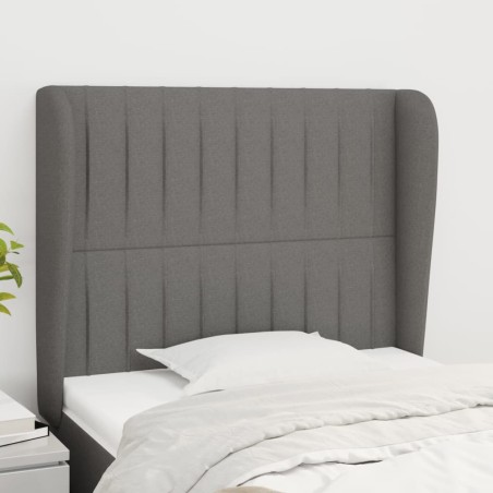 vidaXL Testiera ad Orecchio Grigio Scuro 93x23x118/128 cm in Tessuto