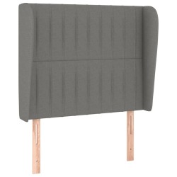 vidaXL Testiera ad Orecchio Grigio Scuro 93x23x118/128 cm in Tessuto
