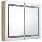 vidaXL Armadietto Bagno con Specchio e LED Bianco e Rovere 80x12x68 cm vidaXL Armadietto Bagno con Specchio e LED Bianco e Rovere 80x12x68 cm