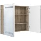 vidaXL Armadietto Bagno con Specchio e LED Bianco e Rovere 80x12x68 cm vidaXL Armadietto Bagno con Specchio e LED Bianco e Rovere 80x12x68 cm