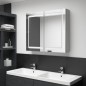 Armadietto Bagno con Specchio e LED Grigio Cemento 80x12x68 cm Armadietto Bagno con Specchio e LED Grigio Cemento 80x12x68 cm