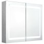 Armadietto Bagno con Specchio e LED Grigio Cemento 80x12x68 cm Armadietto Bagno con Specchio e LED Grigio Cemento 80x12x68 cm