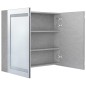 Armadietto Bagno con Specchio e LED Grigio Cemento 80x12x68 cm Armadietto Bagno con Specchio e LED Grigio Cemento 80x12x68 cm