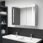 Armadietto Bagno con Specchio e LED Grigio Cemento 89x14x62 cm Armadietto Bagno con Specchio e LED Grigio Cemento 89x14x62 cm