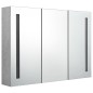 Armadietto Bagno con Specchio e LED Grigio Cemento 89x14x62 cm Armadietto Bagno con Specchio e LED Grigio Cemento 89x14x62 cm