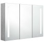 Armadietto Bagno con Specchio e LED Grigio Cemento 89x14x62 cm Armadietto Bagno con Specchio e LED Grigio Cemento 89x14x62 cm