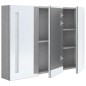 Armadietto Bagno con Specchio e LED Grigio Cemento 89x14x62 cm Armadietto Bagno con Specchio e LED Grigio Cemento 89x14x62 cm