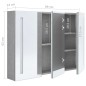 Armadietto Bagno con Specchio e LED Grigio Cemento 89x14x62 cm Armadietto Bagno con Specchio e LED Grigio Cemento 89x14x62 cm