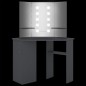 Tavolino da Trucco Angolare con LED Grigio 111x54x141,5 cm